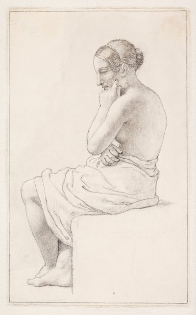 Tutkimus istuvasta puolialastomasta naisesta tekijältä Christoffer Wilhelm Eckersberg
