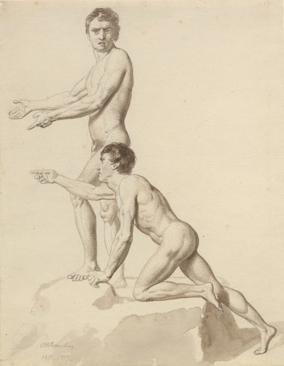 Kaksi israelilaista kalliolla tekijältä Christoffer Wilhelm Eckersberg