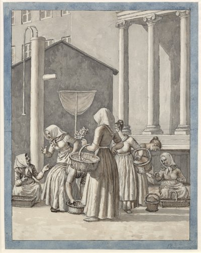 Torvekoner Kööpenhaminassa tekijältä Christoffer Wilhelm Eckersberg