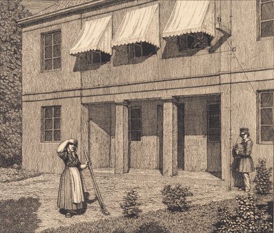 Villan ulkopuolella. Kuva "Lineaarinen perspektiivi", levy V tekijältä Christoffer Wilhelm Eckersberg