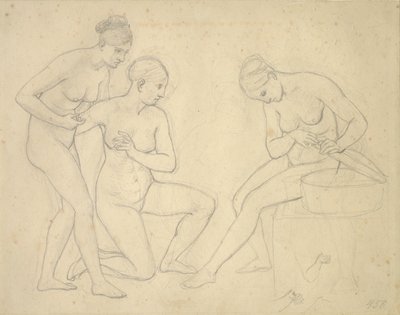 Luonnos Ceropin tyttärien kuvasta. tekijältä Christoffer Wilhelm Eckersberg