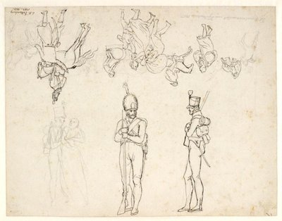 Luonnos useille hahmoille Kööpenhaminan pommituksen kuvauksessa tekijältä Christoffer Wilhelm Eckersberg