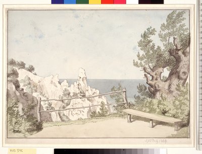 Näkymä Møns Klintistä Sommerspiretissä tekijältä Christoffer Wilhelm Eckersberg