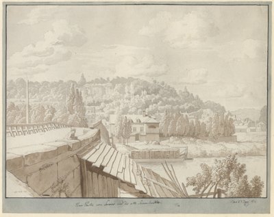 Näkymä Sevresistä vanhalle Seinen sillalle ja taustalla Saint Cloudin puisto tekijältä Christoffer Wilhelm Eckersberg