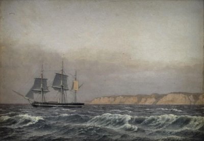 Näkymä Mønin kallioille ja Corvettelle tekijältä Christoffer Wilhelm Eckersberg