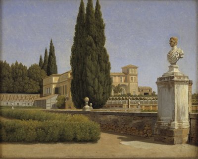 Vista dels jardins de la Vila Albani. Romafinès tekijältä Christoffer Wilhelm Eckersberg