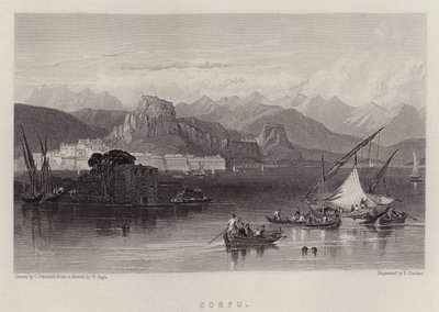 Korfu (väri litho) tekijältä C. (after) Stanfield