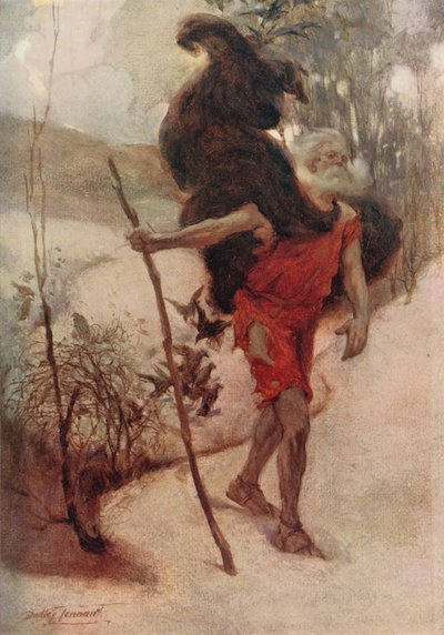 Rakastajien riita (värinen lito) tekijältä C. Dudley (after) Tennant