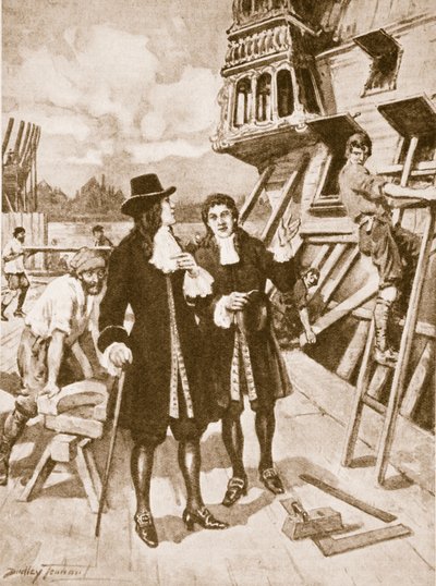 Pietari Suuri Deptfordin telakalla (litho) tekijältä C. Dudley Tennant