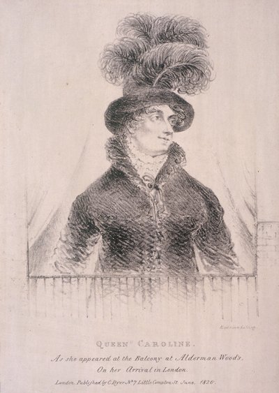 Caroline, George IV:n puoliso, 1820 tekijältä C Dyer