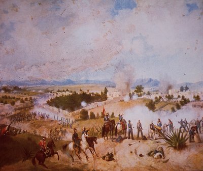 Meksikon ja Amerikan sota (1846-48), Molino del Reyn taistelu, Yhdysvaltain joukot hyökkäämässä tekijältä C. Escalante