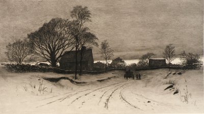 (Maaseudun talvikohtaus) tekijältä C. F. William Mielatz