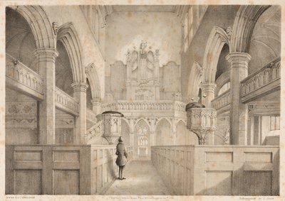 The Interior of St. Peters, Wolverhampton, kaiverrus I. Shaw, 1848 tekijältä C. J. Greenwood