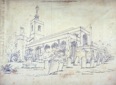 All Hallows-by-the-Tower Church, Lontoo, 1803 tekijältä C John M Whichelo