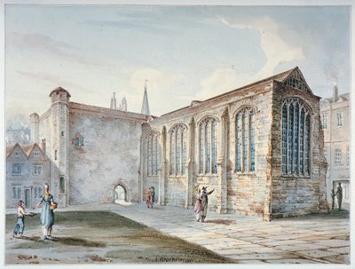 Holy Trinity Chapel, Leadenhall Street, joka tunnetaan nimellä Leadenhall Chapel, Lontoon kaupunki, 1805. tekijältä C John M Whichelo
