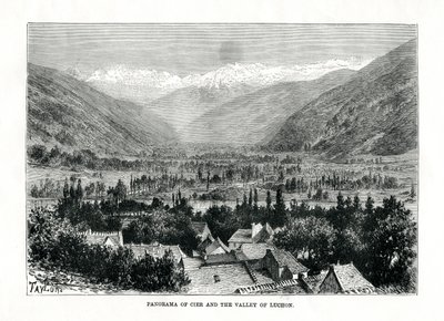 Cier ja Bagneres-de-Luchonin laakso, Ranska, n. 1879. tekijältä C. Laplante