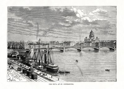 Neva-joki, Pietari, 1879 tekijältä C. Laplante