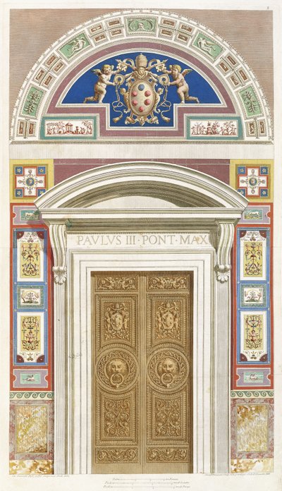 Ovi Raphael Loggiaan Vatikaanissa, 1772 tekijältä C. Savorelli