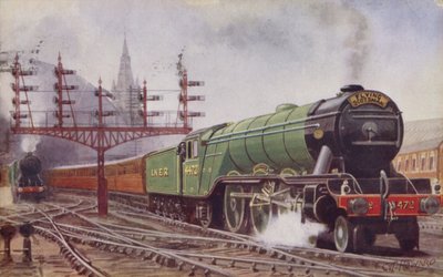 Lontoon ja North Eastern Railwayn Flying Scotsman -juna lähtee Kings Crossin asemalta Lontoosta tekijältä C. T. Howard