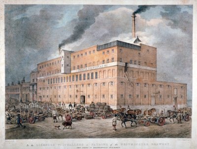 Westminster Ale ja Porter Brewery Horseferry Roadilla, Lontoossa, c1840. tekijältä C Warren