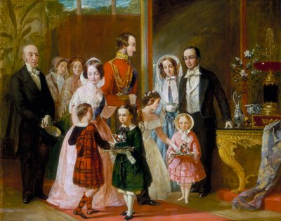 "Thomas Younghusband ja hänen perheensä tapaavat kuningatar Victorian ja hänen perheensä Crystal Palacessa", n. 1854. tekijältä C Wells