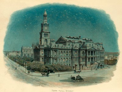 Town Hall, Sydney, Uusi Etelä-Wales, Australia, 1896. tekijältä C. Wilkinson