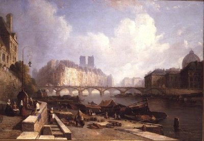 Ile de la Cite, Pariisi, Quai du Louvresta (öljy kankaalle) tekijältä Caleb Robert Stanley