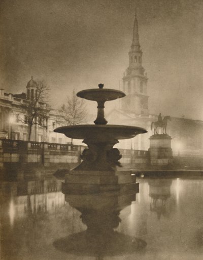 "Yön sade on muuttanut jalkakäytävät heijastusten altaaksi", vuodelta 1935. tekijältä Calkin