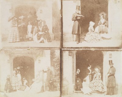 Yhteysarkki neljästä ryhmäkuvasta ovessa, n. 1850. tekijältä Calvert Jones