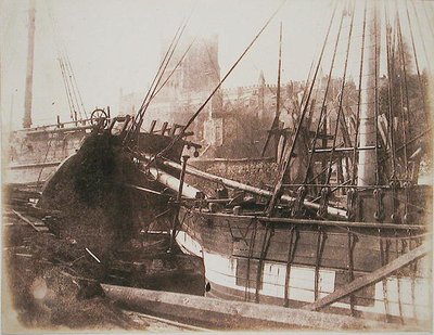 Sailing Vessels in Harbour, n. 1845 (suolapaperiprintti kalotyyppinegatiivista) tekijältä Calvert Richard Jones