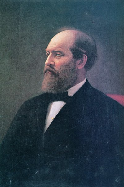 James A. Garfield (1831-81) (öljy kankaalle) tekijältä Calvin Curtis