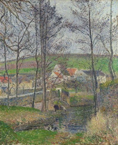 Viosnen rannat Osnyssä harmaalla säällä, talvella tekijältä Camille Jacob Pissarro