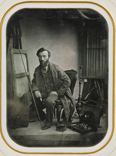 Omakuva maalausstudiossa, c. 1843. tekijältä Camille Dolard