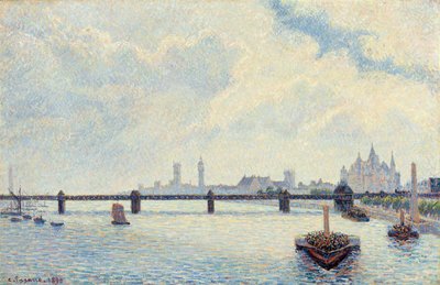Charing Cross Bridge, Lontoo, 1890 tekijältä Camille Jacob Pissarro