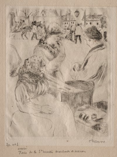 Kastanjanmyyjä, 1878. tekijältä Camille Jacob Pissarro