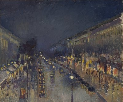 Boulevard Montmartre yöllä. 1897 tekijältä Camille Jacob Pissarro