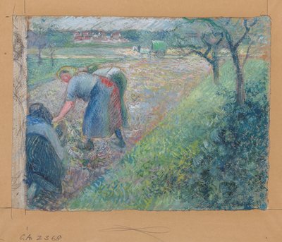 Kenttätyöntekijät, Pontoise; Kenttätyöntekijät, Pontoise, 1880 tekijältä Camille Jacob Pissarro