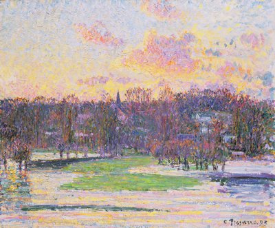 Tulva auringonlasku tekijältä Camille Jacob Pissarro