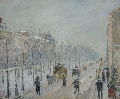 Bulevardit, ulkopinnat, lumiefekti, 1879. tekijältä Camille Jacob Pissarro
