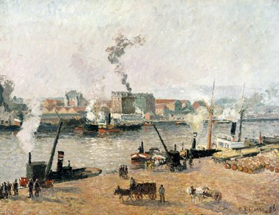 Misty Morning, Rouen, 1896 tekijältä Camille Jacob Pissarro