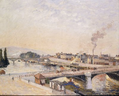 Auringonnousu Rouenin yli; Lever du Soleil a Rouen, 1898 tekijältä Camille Jacob Pissarro