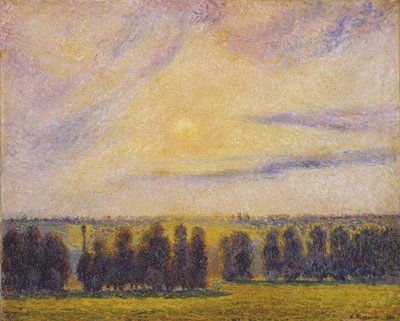 Auringonlasku Èragnyssa, 1890 tekijältä Camille Jacob Pissarro