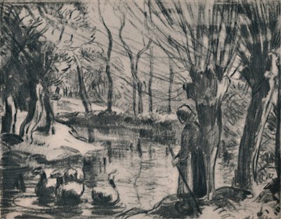 Hanhityttö, noin 1870-luku, 1946 tekijältä Camille Jacob Pissarro