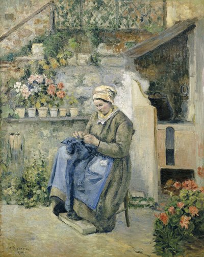 Iloinen äiti; La Mere Jolly, 1874 tekijältä Camille Jacob Pissarro