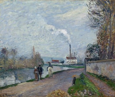 Oise lähellä Pontoisea harmaalla säällä, 1876 tekijältä Camille Jacob Pissarro