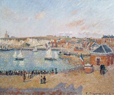 Dieppen ulkosatama, 1902 tekijältä Camille Jacob Pissarro