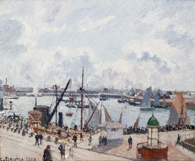Le Havren ulkosatama. Aamu. Aurinko tekijältä Camille Jacob Pissarro