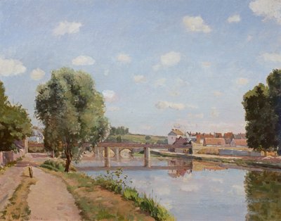 Rautatiesilta, Pontoise, 1873 tekijältä Camille Jacob Pissarro