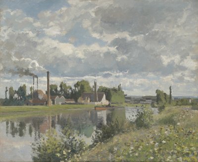 Oise-joki lähellä Pontoisia, 1873 tekijältä Camille Jacob Pissarro