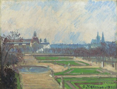 Tuileries ja Louvre, 1900 tekijältä Camille Jacob Pissarro